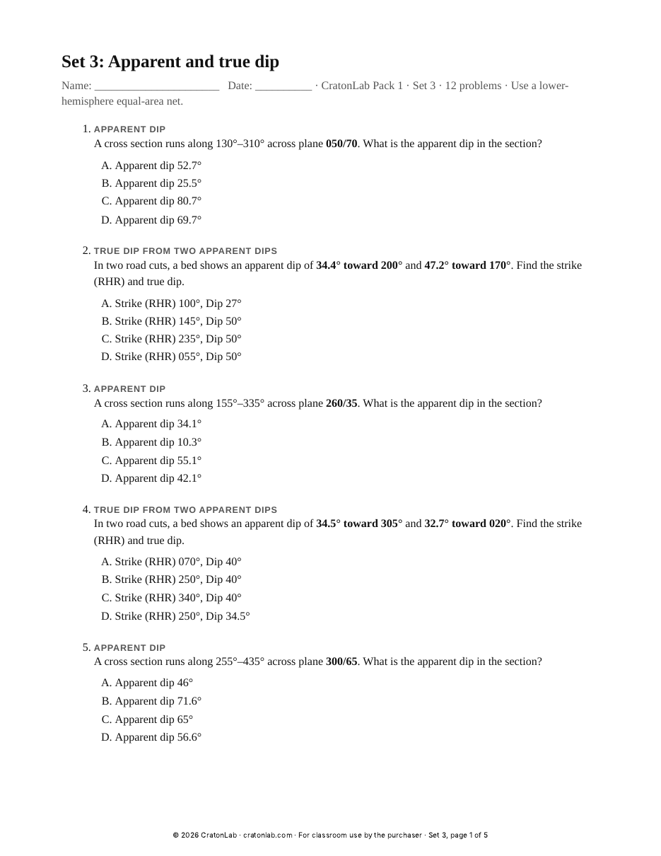 Sample questions page